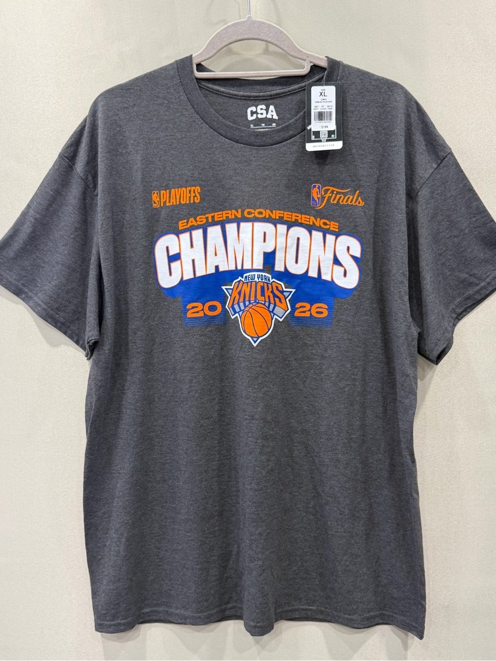 CSA Men's Gray New York Knicks Eastern Conference Champions Tee